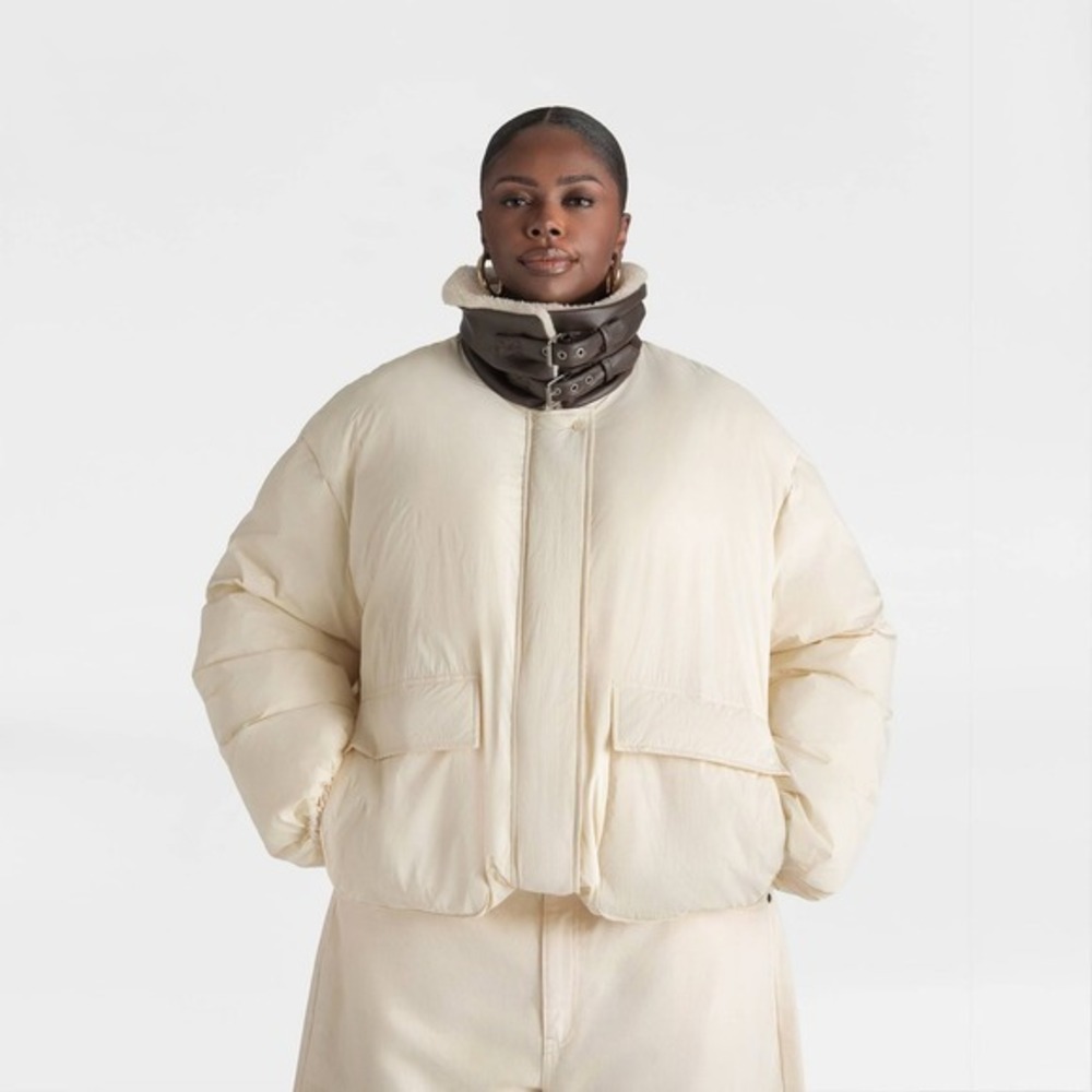 KBB KAHLANA Target Women's XS / Extra Small The Utility Puffer Coat Jacket Cream - Picture 6 of 9